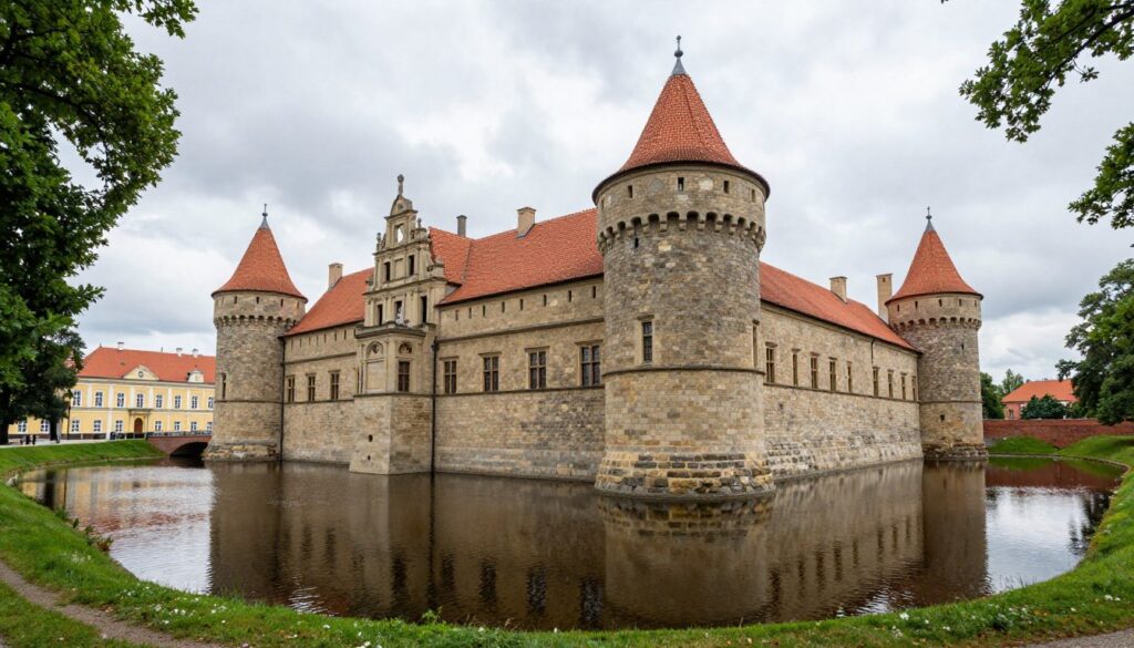 zamek radziwiłłów w szydłowcu otoczony wodą